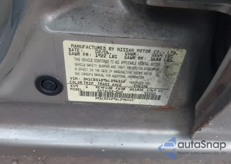 2006 Nissan Sentra 1.8S из США, поврежденный, VIN 3N1CB51D96L546512